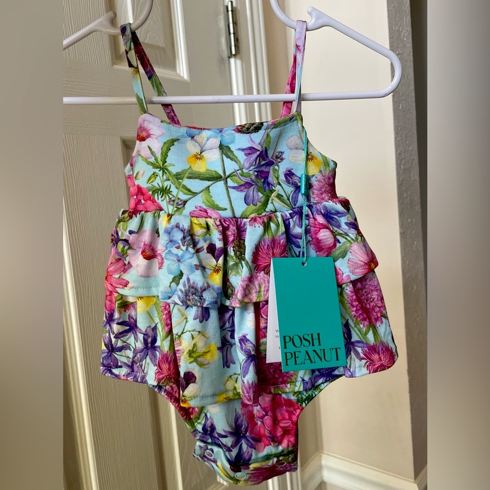 Posh Peanut Ruffle Bubble Romper